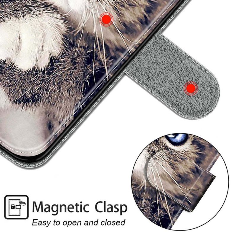 Custodia in pelle Xiaomi Redmi Note 11 Pro Plus 5G Ventaglio Gatto Perizoma