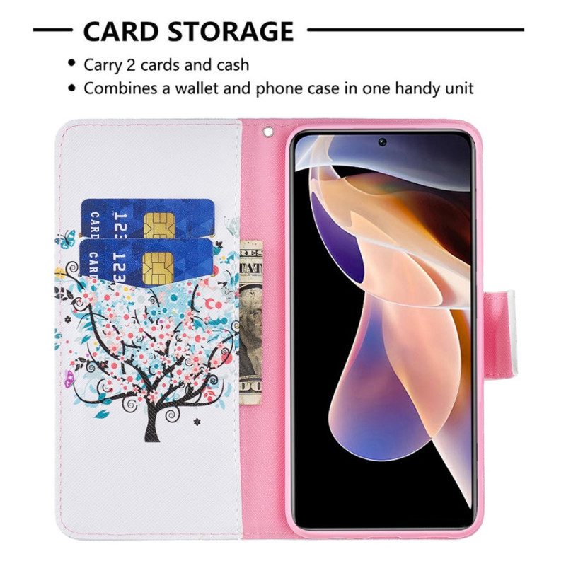 Folio Cover Xiaomi Redmi Note 11 Pro Plus 5G Albero Fiorito