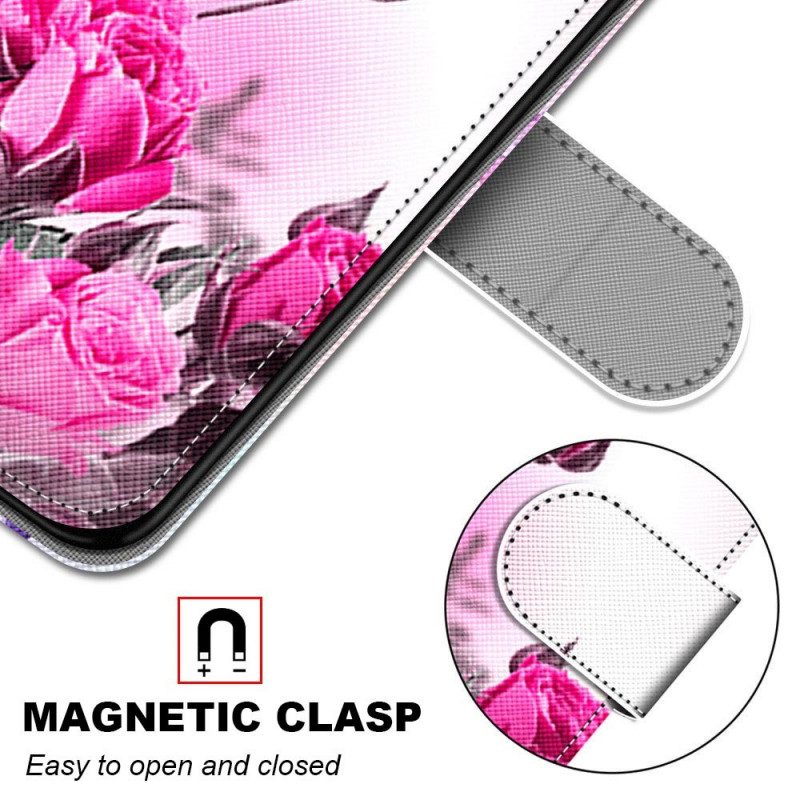 Folio Cover Xiaomi Redmi Note 11 Pro Plus 5G Cinturino Fiori