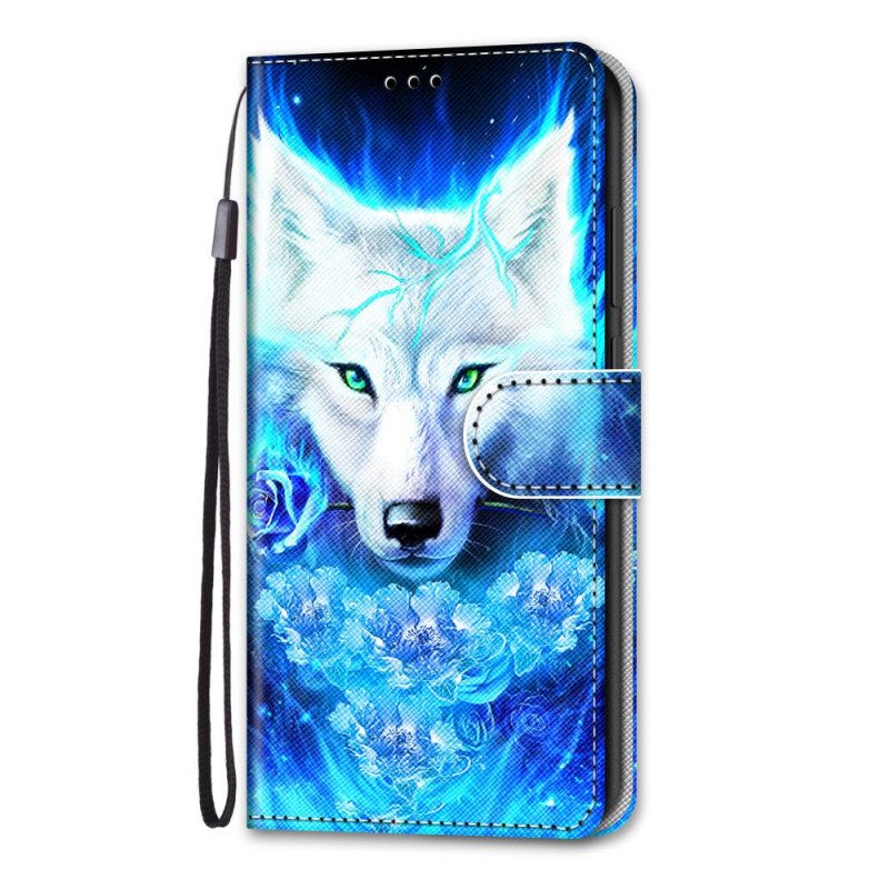 Folio Cover Xiaomi Redmi Note 11 Pro Plus 5G Cordino Lupo