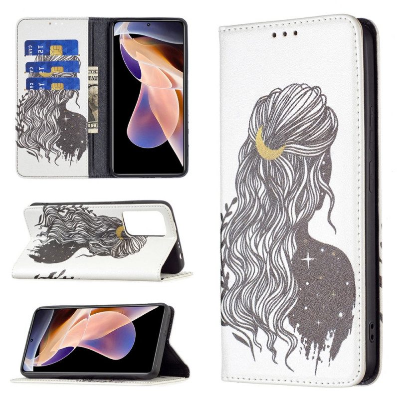 Folio Cover Xiaomi Redmi Note 11 Pro Plus 5G Custodia in pelle Bei Capelli