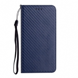 Folio Cover Xiaomi Redmi Note 11 Pro Plus 5G Custodia in pelle Cinturino In Fibra Di Carbonio