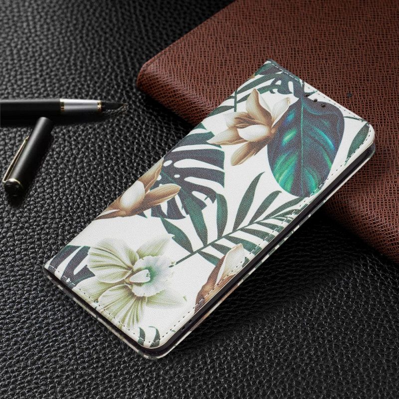 Folio Cover Xiaomi Redmi Note 11 Pro Plus 5G Custodia in pelle Foglie