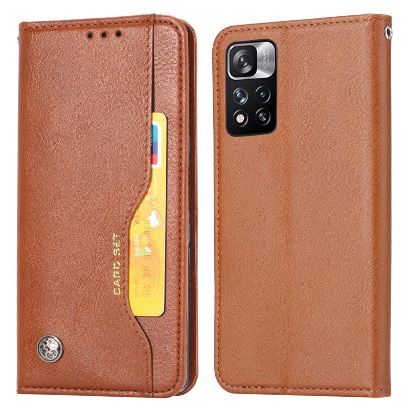 Folio Cover Xiaomi Redmi Note 11 Pro Plus 5G Custodia in pelle Portacarte In Ecopelle