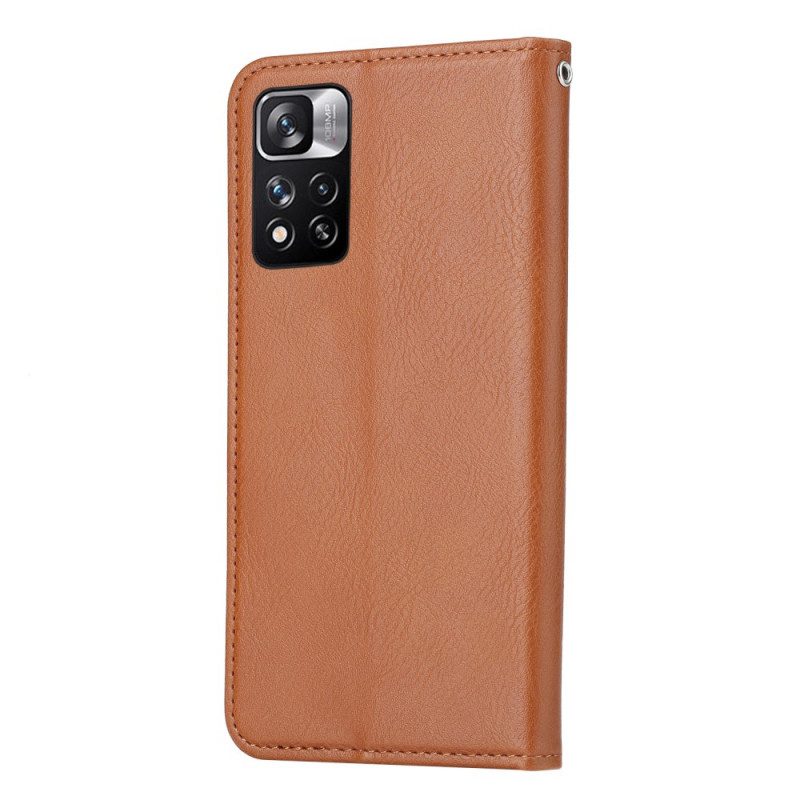 Folio Cover Xiaomi Redmi Note 11 Pro Plus 5G Custodia in pelle Portacarte In Ecopelle