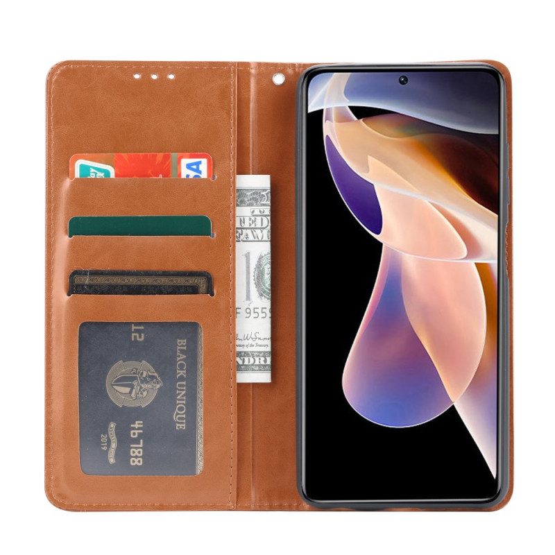 Folio Cover Xiaomi Redmi Note 11 Pro Plus 5G Custodia in pelle Portacarte In Ecopelle