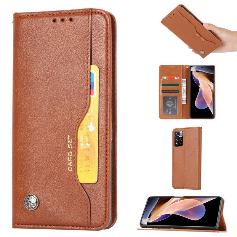 Folio Cover Xiaomi Redmi Note 11 Pro Plus 5G Custodia in pelle Portacarte In Ecopelle