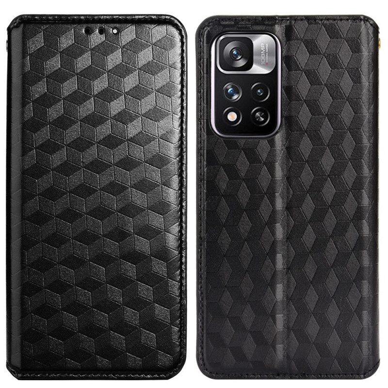 Folio Cover Xiaomi Redmi Note 11 Pro Plus 5G Custodia in pelle Texture Effetto Pelle 3d