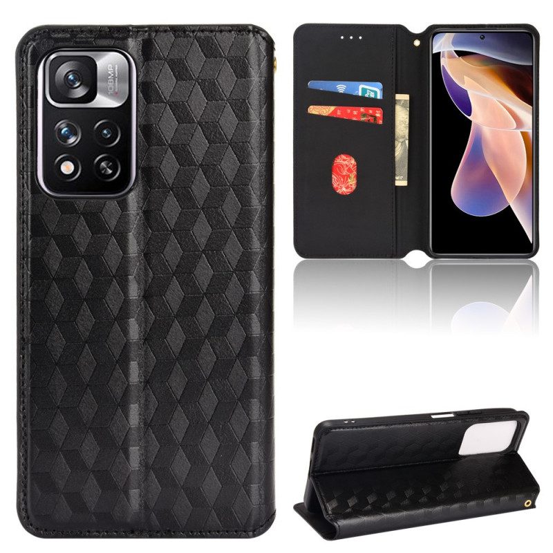 Folio Cover Xiaomi Redmi Note 11 Pro Plus 5G Custodia in pelle Texture Effetto Pelle 3d