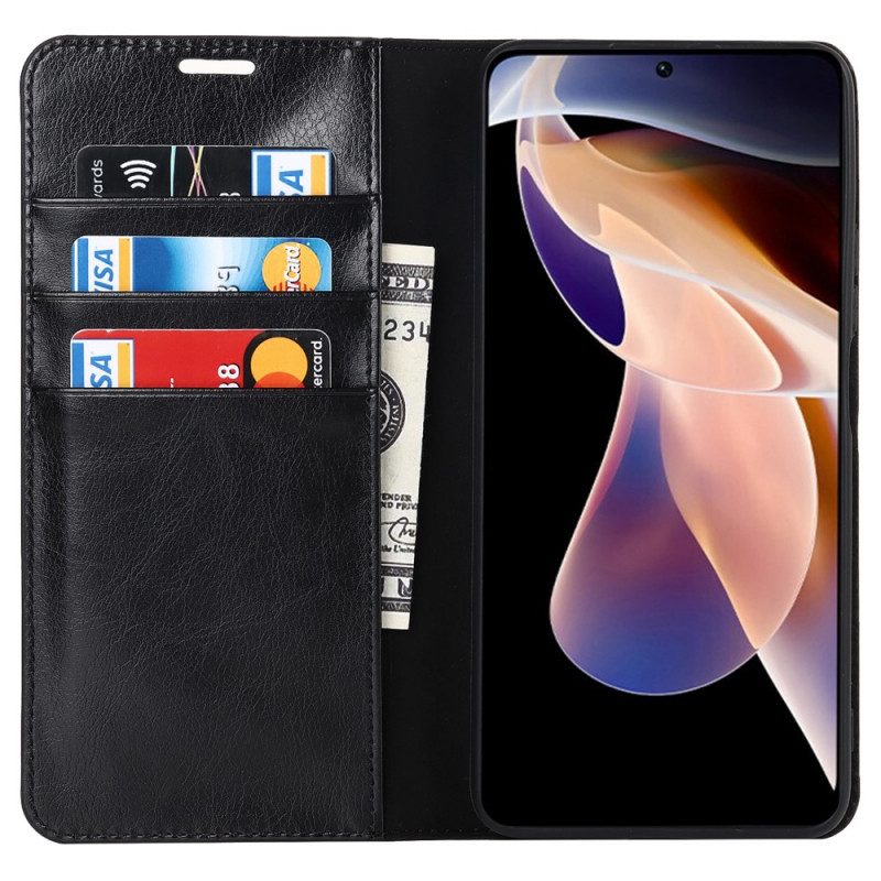 Folio Cover Xiaomi Redmi Note 11 Pro Plus 5G Custodia in pelle Pelle Vera