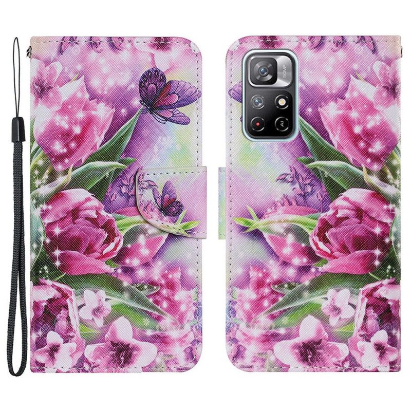 Folio Cover Xiaomi Redmi Note 11 Pro Plus 5G Farfalle E Tulipani