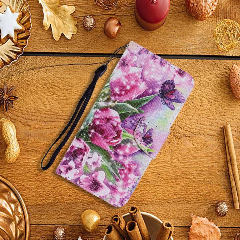 Folio Cover Xiaomi Redmi Note 11 Pro Plus 5G Farfalle E Tulipani