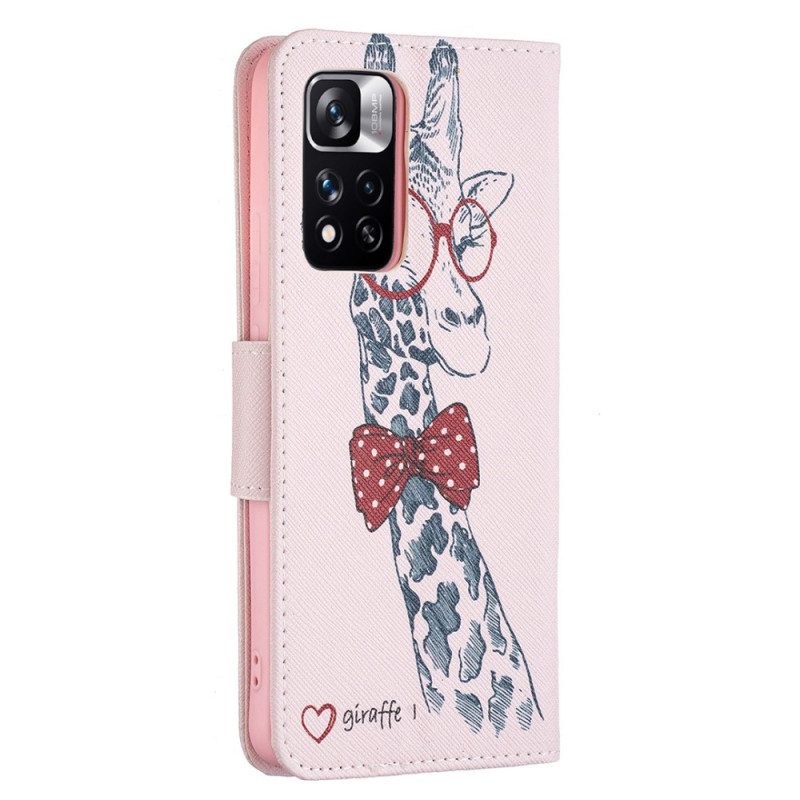 Folio Cover Xiaomi Redmi Note 11 Pro Plus 5G Giraffa Intelligente