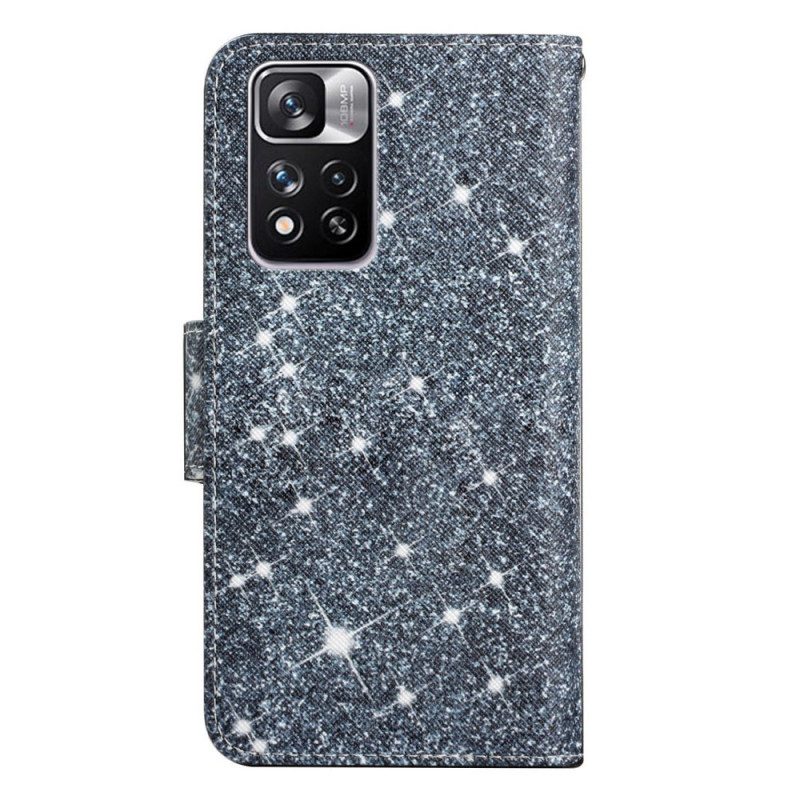 Folio Cover Xiaomi Redmi Note 11 Pro Plus 5G Paillettes Strappy