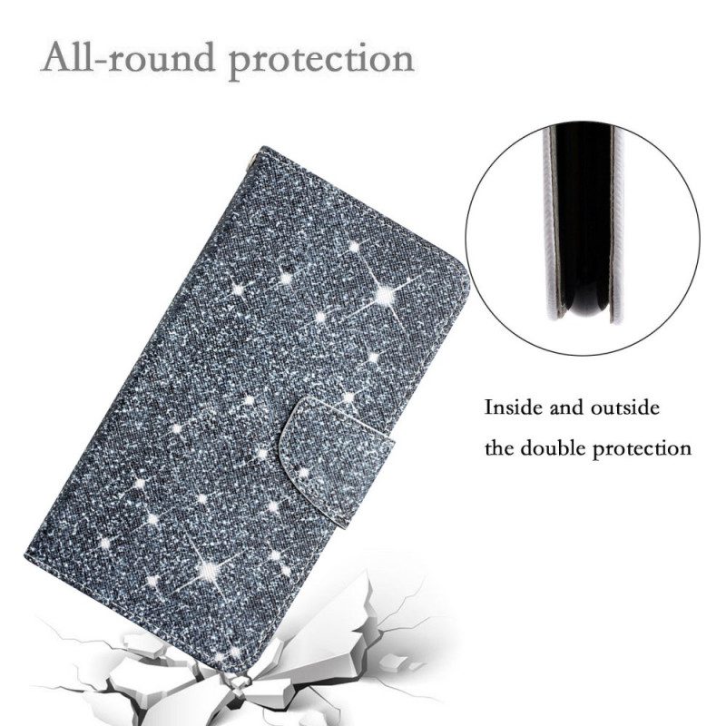 Folio Cover Xiaomi Redmi Note 11 Pro Plus 5G Paillettes Strappy