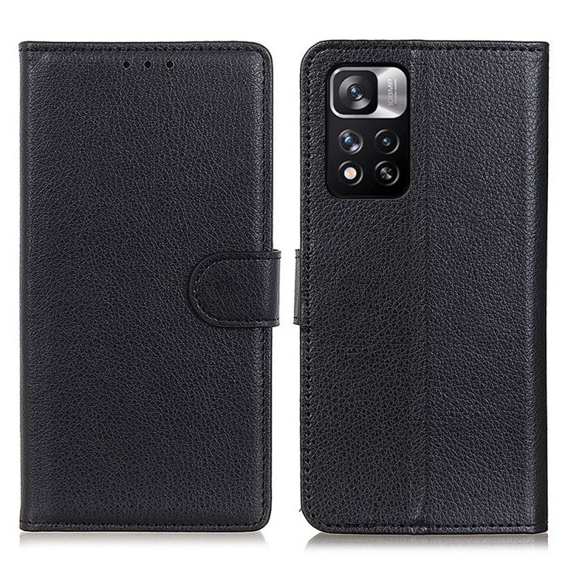 Folio Cover Xiaomi Redmi Note 11 Pro Plus 5G Pelle Litchi Tradizionale