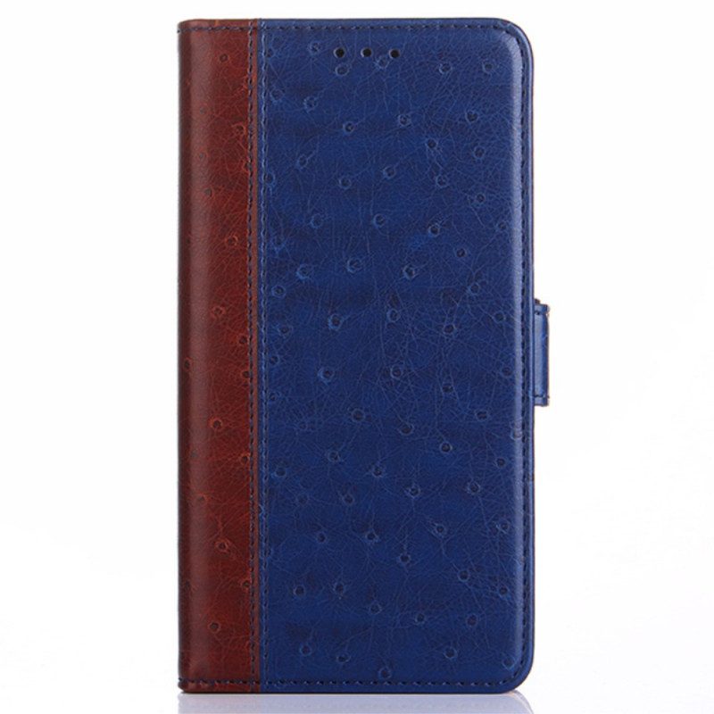 Folio Cover Xiaomi Redmi Note 11 Pro Plus 5G Struttura Della Pelle Di Struzzo