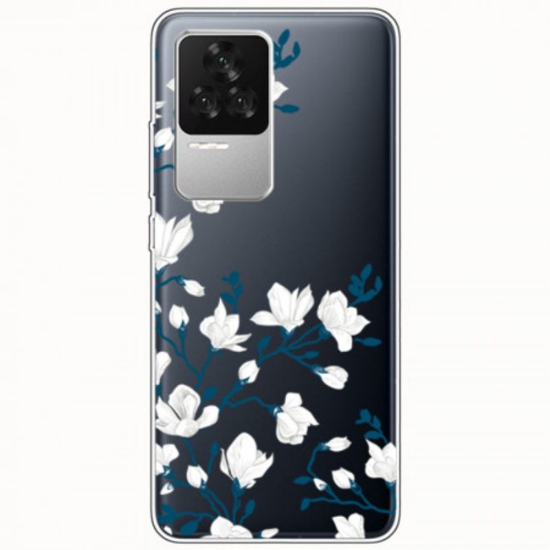 Cover Poco F4 Fiori Bianchi