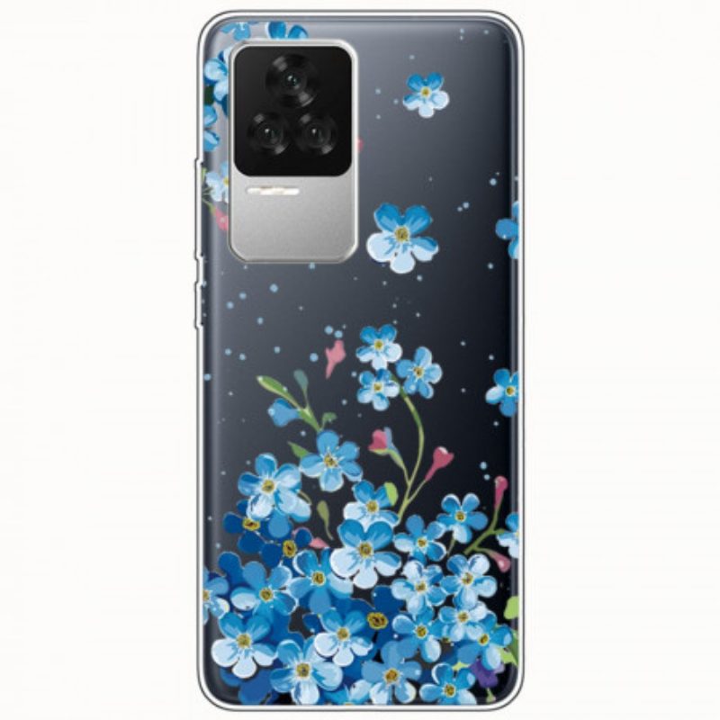 Cover Poco F4 Fiori Blu