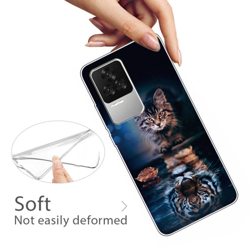 Cover Poco F4 Gatto E Tigre In Silicone