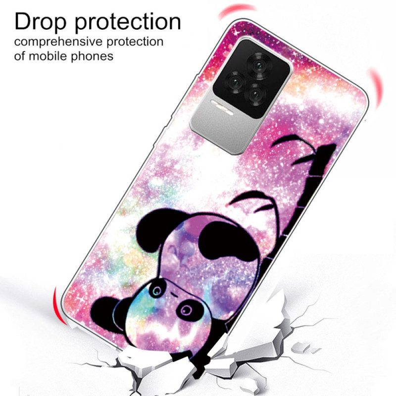 Cover Poco F4 Panda In Silicone A Testa In Giù