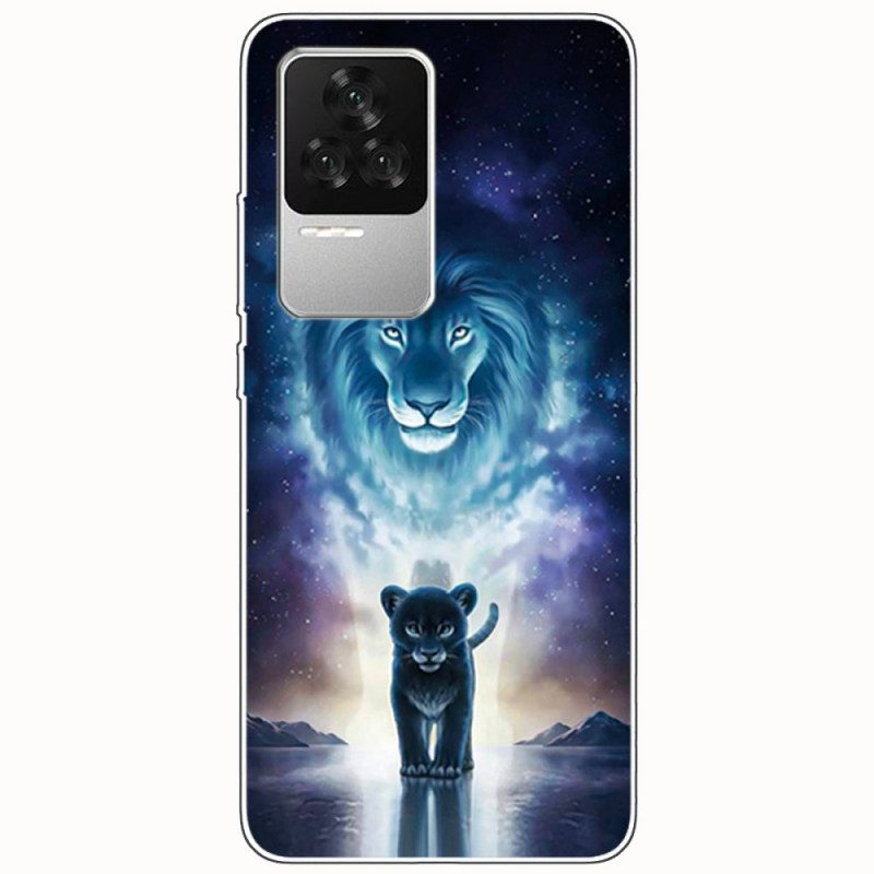 Cover Poco F4 Silicone Da Sogno Felino