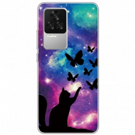 Cover Poco F4 Silicone Gatto Spaziale