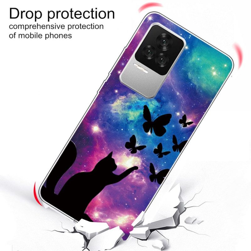 Cover Poco F4 Silicone Gatto Spaziale