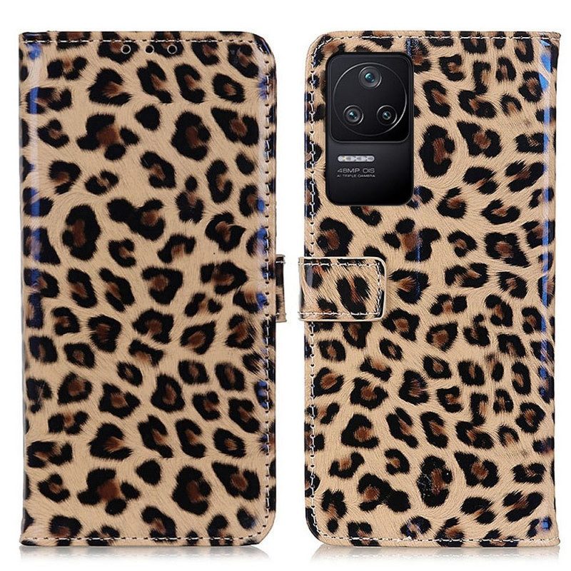 Custodia in pelle Poco F4 Stile Pelle Di Leopardo