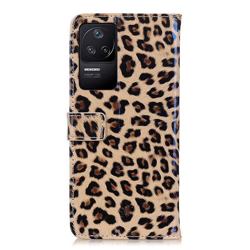 Custodia in pelle Poco F4 Stile Pelle Di Leopardo