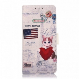 Folio Cover Poco F4 Gatto Viaggiatore