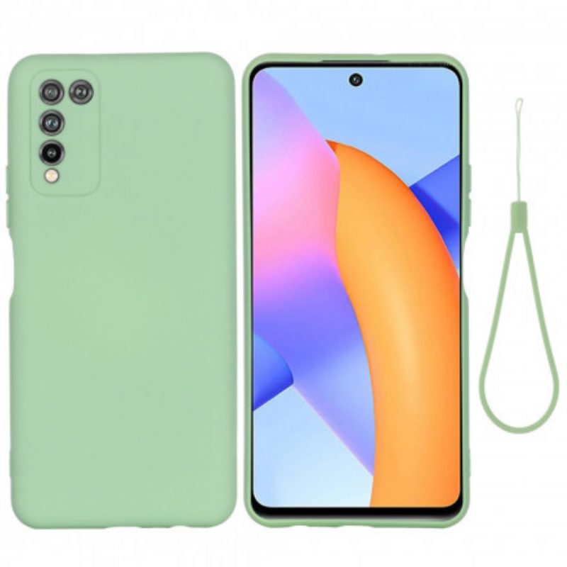 Cover Honor 10X Lite Silicone Liquido Con Cordino