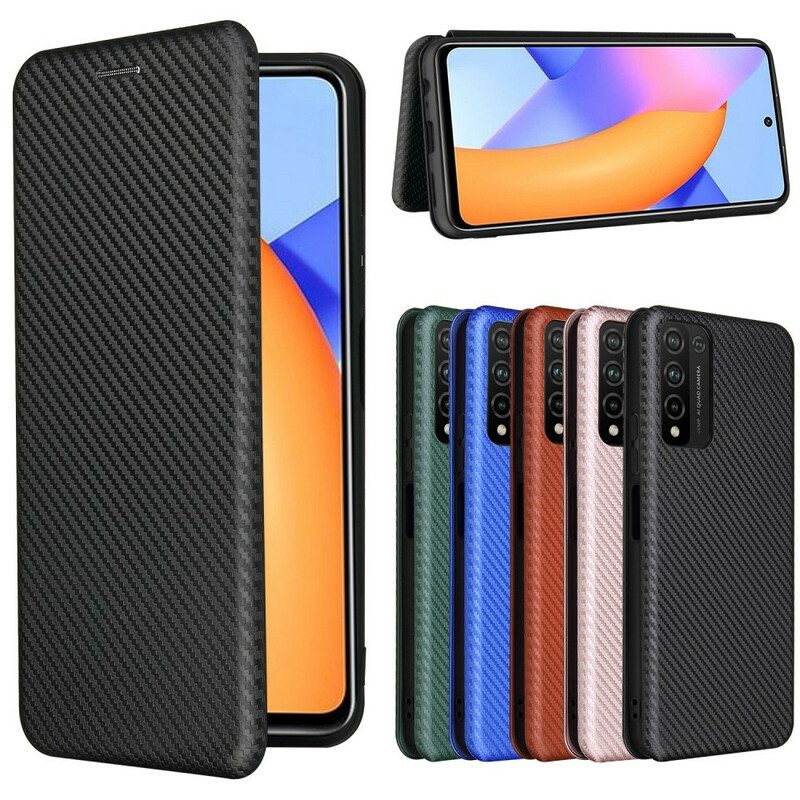 Folio Cover Honor 10X Lite Custodia in pelle Fibra Di Carbonio