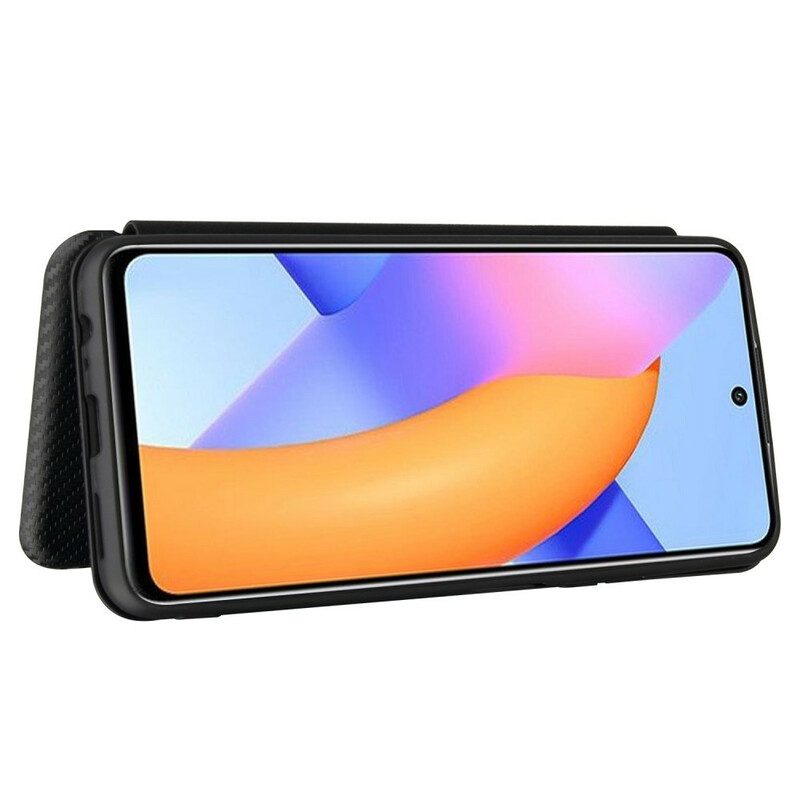 Folio Cover Honor 10X Lite Custodia in pelle Fibra Di Carbonio