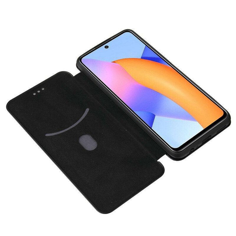 Folio Cover Honor 10X Lite Custodia in pelle Fibra Di Carbonio