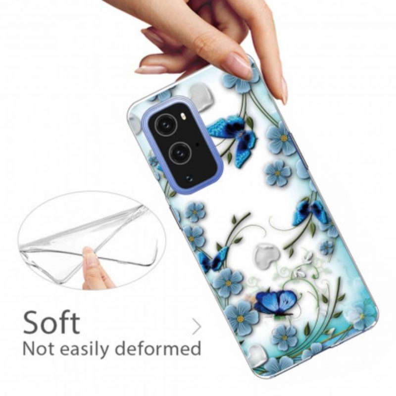 Cover OnePlus 9 Pro Farfalle E Fiori Retrò