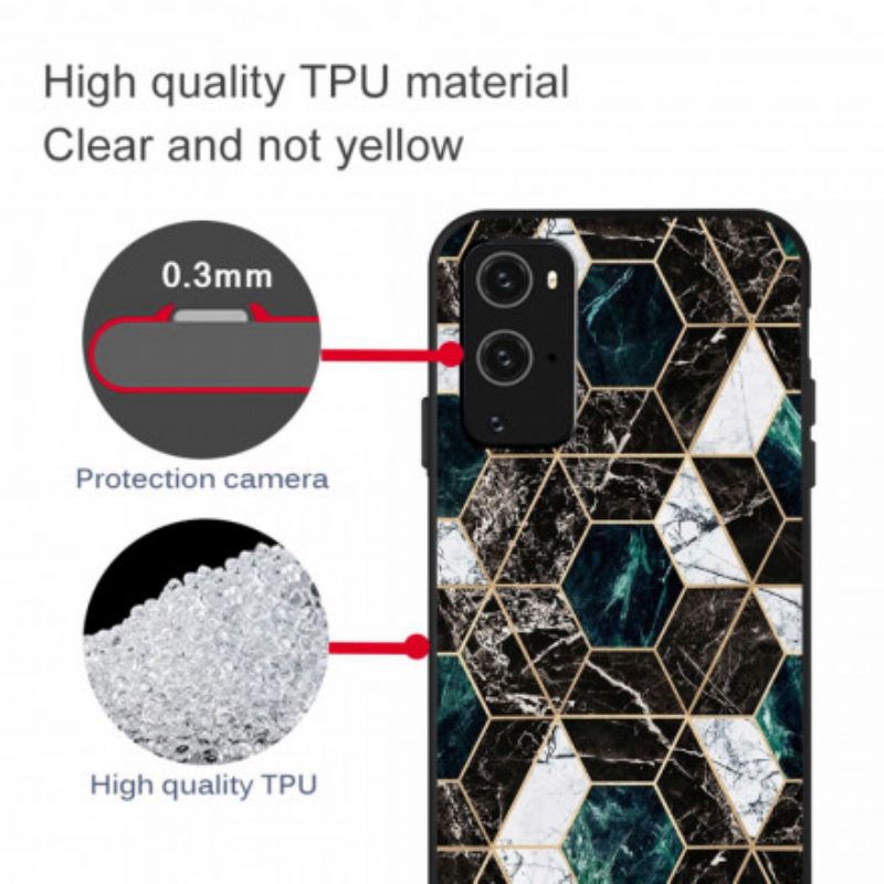 Cover OnePlus 9 Pro Marmo Geometria Colorata