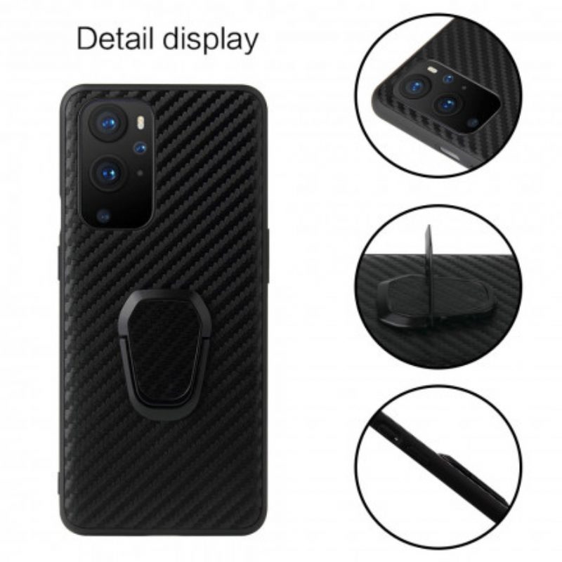 Cover OnePlus 9 Pro Supporto Anello Glitter Nero