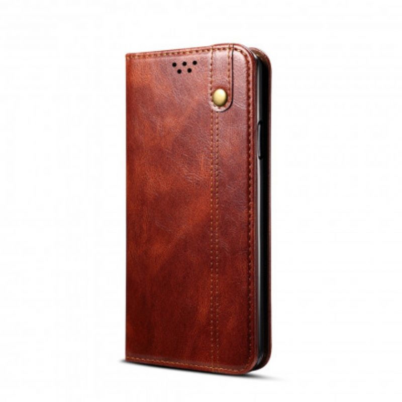 Folio Cover OnePlus 9 Pro Custodia in pelle Ecopelle Cerata