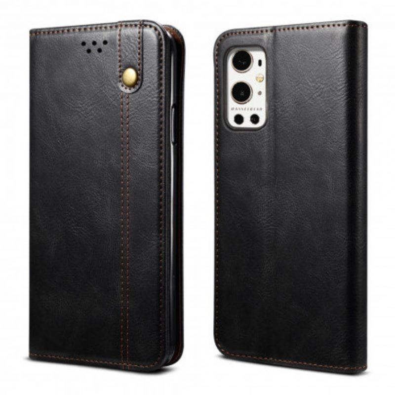 Folio Cover OnePlus 9 Pro Custodia in pelle Ecopelle Cerata