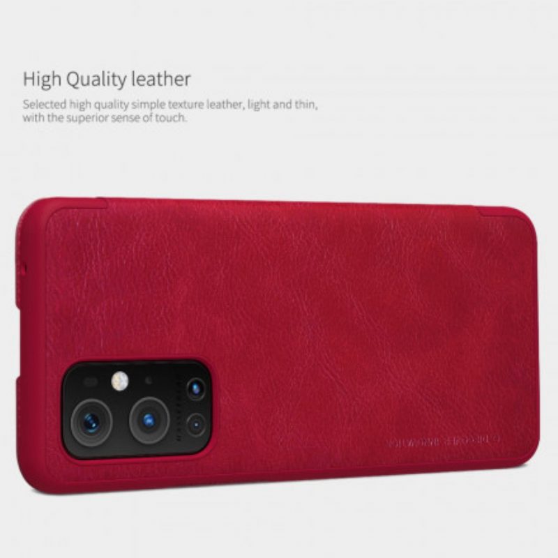 Folio Cover OnePlus 9 Pro Custodia in pelle Serie Nillkin Qin