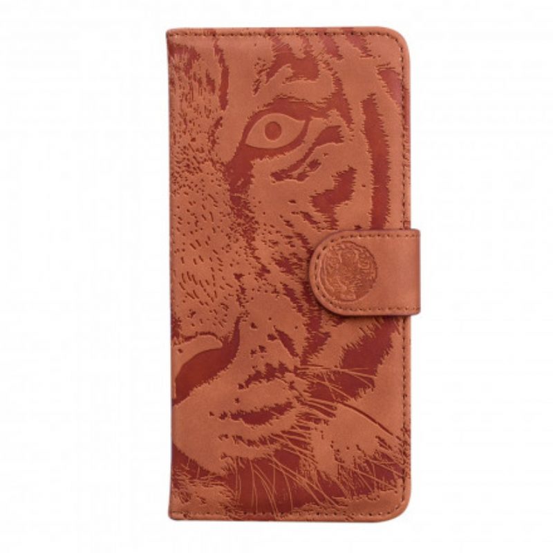 Folio Cover OnePlus 9 Pro Stampa Faccia Di Tigre