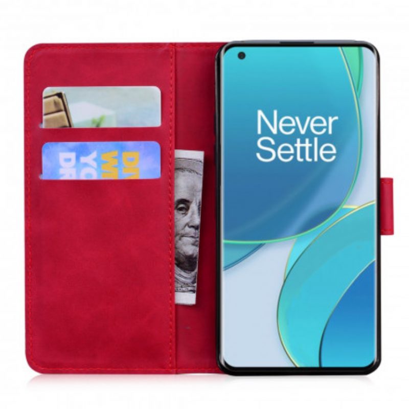 Folio Cover OnePlus 9 Pro Stampa Faccia Di Tigre