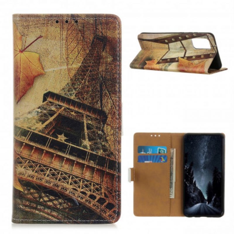 Folio Cover OnePlus 9 Pro Torre Eiffel In Autunno