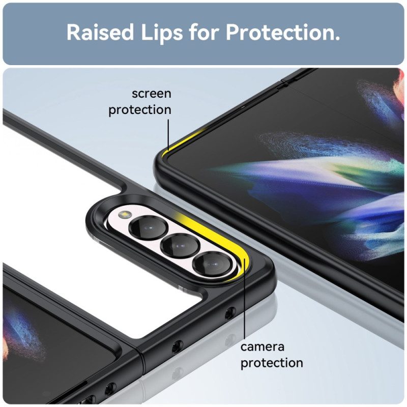 Cover Samsung Galaxy Z Fold 4 Bordi Colorati Trasparenti