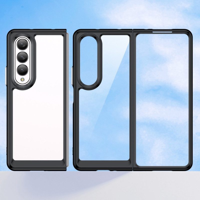 Cover Samsung Galaxy Z Fold 4 Bordi Colorati Trasparenti