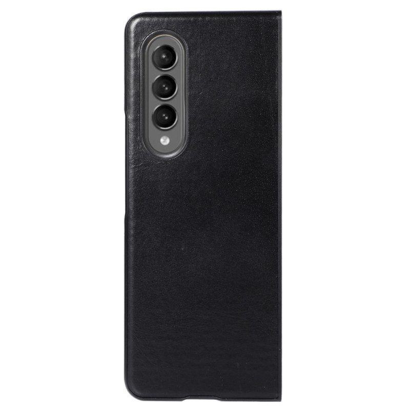 Cover Samsung Galaxy Z Fold 4 Classica Vera Pelle Di Mucca