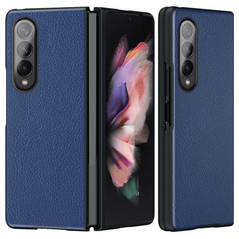 Cover Samsung Galaxy Z Fold 4 Ecopelle Rivestita Di Litchi