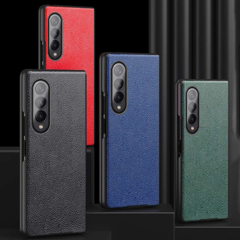 Cover Samsung Galaxy Z Fold 4 Ecopelle Rivestita Di Litchi