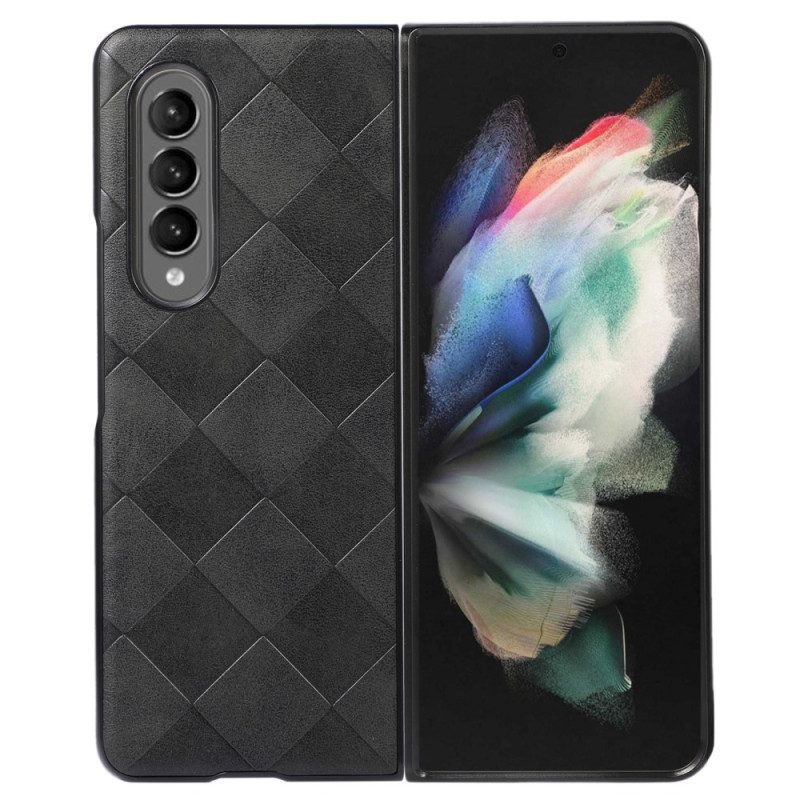 Cover Samsung Galaxy Z Fold 4 Motivo A Quadri In Similpelle